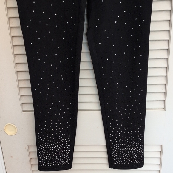 Rhinestone Black Leggings - Picture 6 of 8
